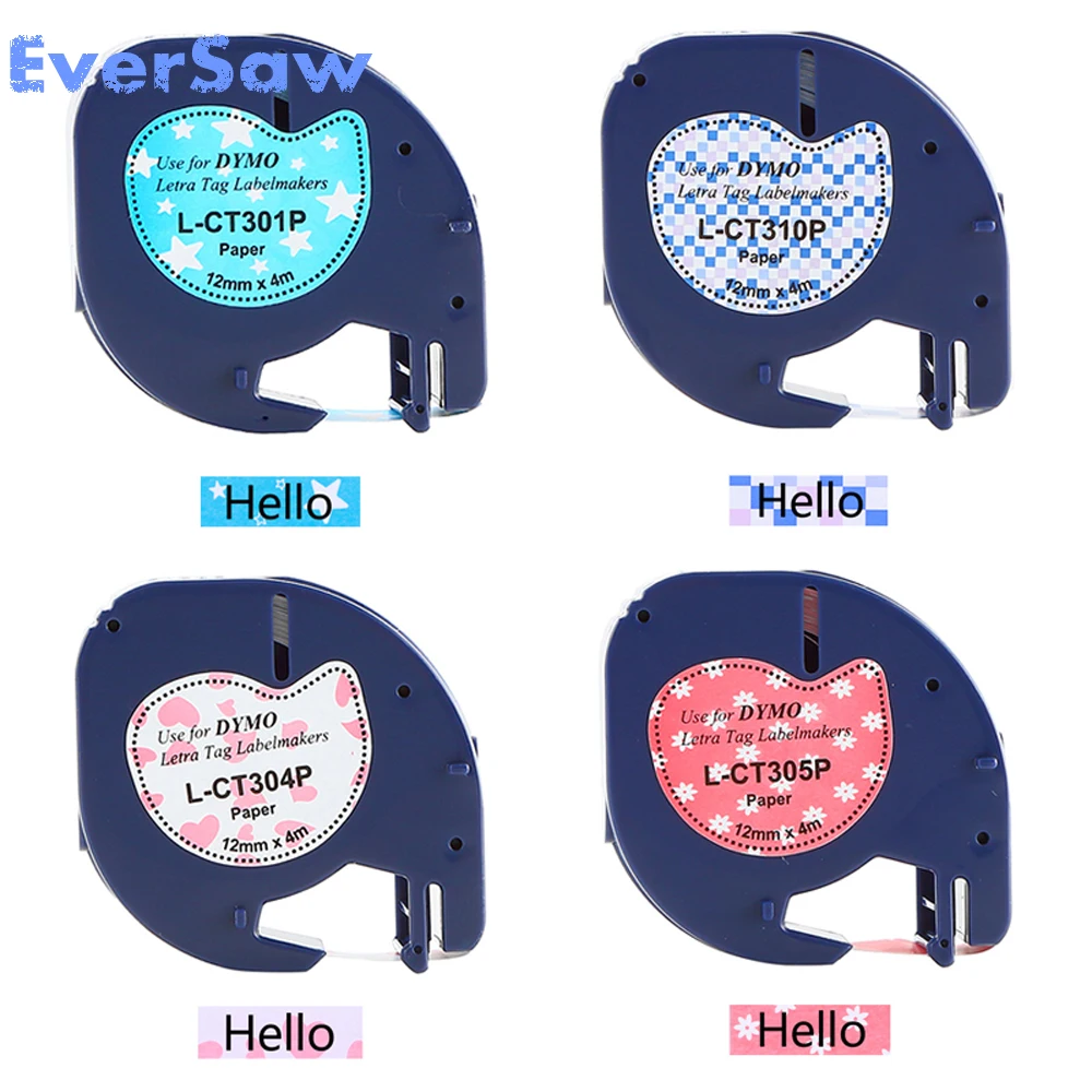 4PK красочные dymo letratag 91200 бумажная лента для этикеток производитель Этикеток