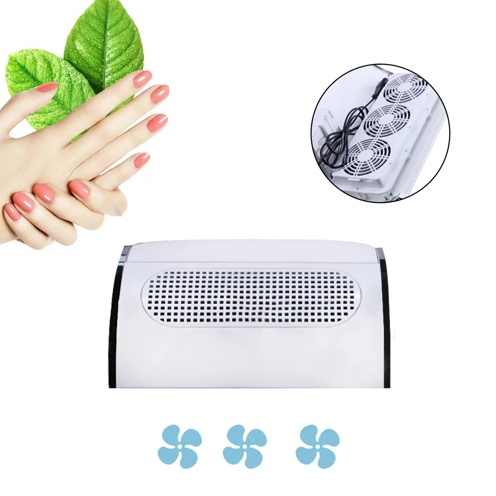 

Manicure Fan Nail Art Suction Dust Collector Manicure Vacuum Cleaner 3 Fans 15/40W UV Gel Polish Dust Collector Nail Salon Tool