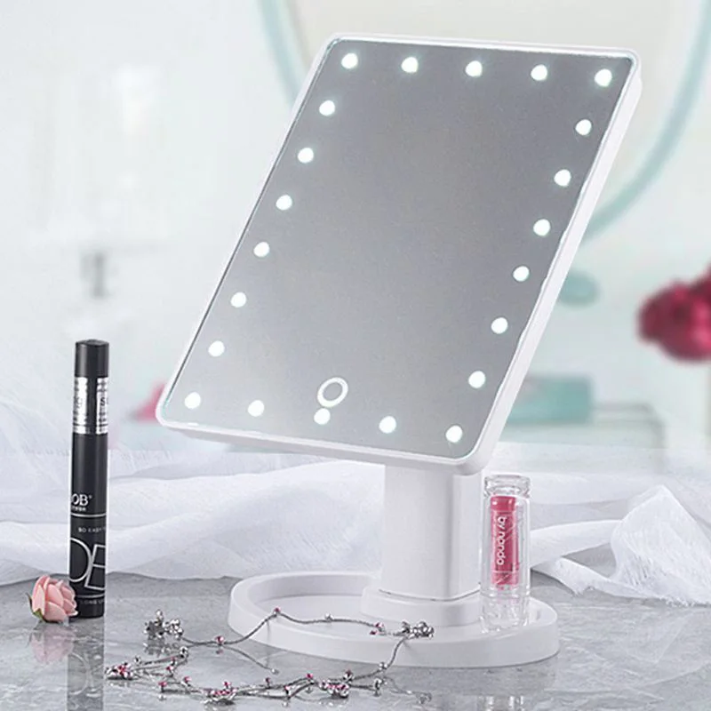 

Makeup Mirror with 16/22 LED Lights LED Touch Screen Decoration Mirror USB Makeup Mirror vanity led light 360 Degree Rotation