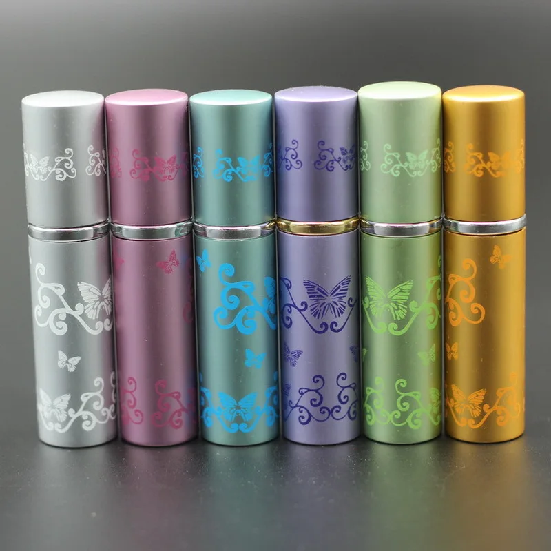 

100pcs/Lot 5ml Mini Portable Refillable Perfume Atomizer Spray Bottle Print Empty Travel Atomiser Glass Fragrance Scent-bottle