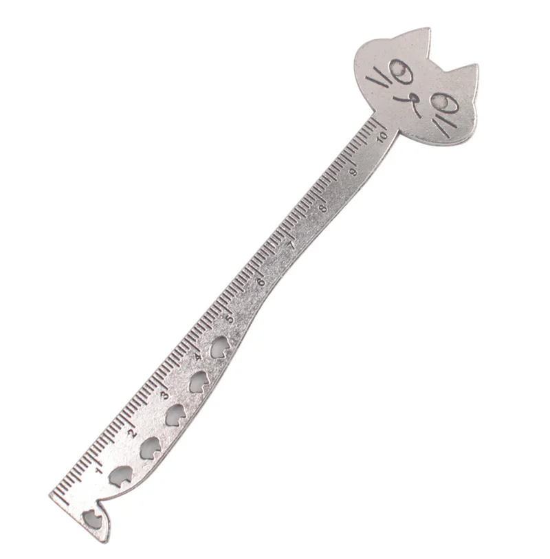 

10PCS Antiqued Style Cat Stationery Ruler Bookmarks for Jewelry Making