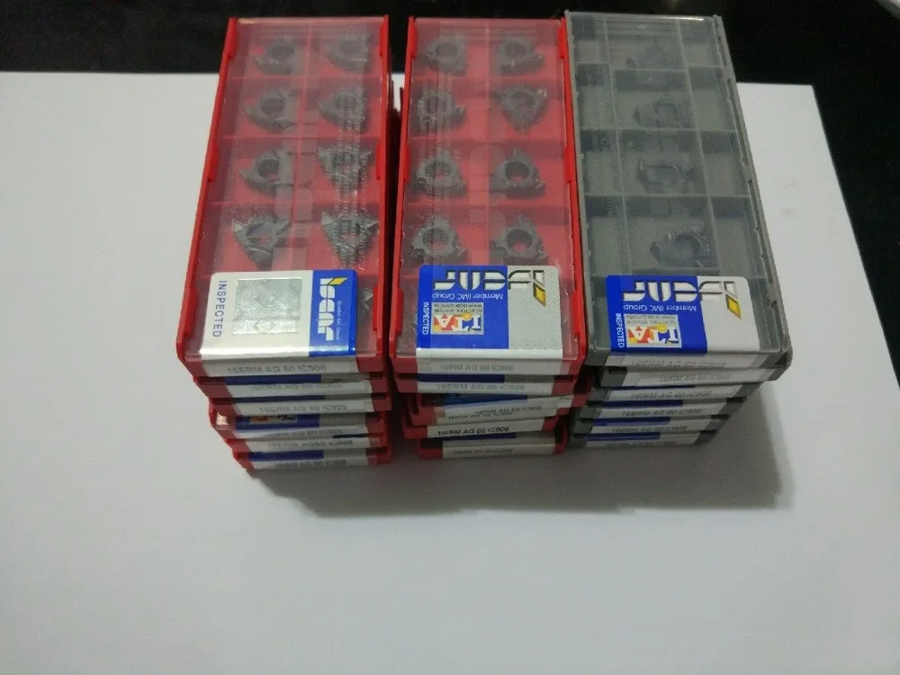 

100PCS Iscar 16ERM AG60 IC908 External Indexable CNCTungsten Carbide Threading Lathe Inserts