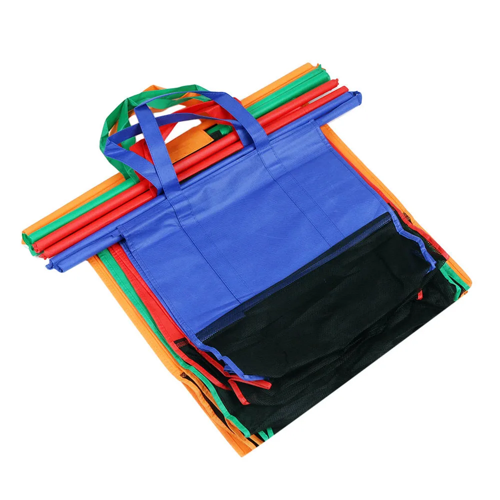 

4 Pieces Cart Trolley Supermarket Storage Bag Grocery Grab Portable Bags Foldable Reusable Tote Eco-friendly Supermarkets Tools