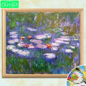 

Claude Monet Famous Painting "Water lilies" 5D DIY Diamond Painting Full Square Diamond Embroidery Rhinestones Mosaic Decor Pic