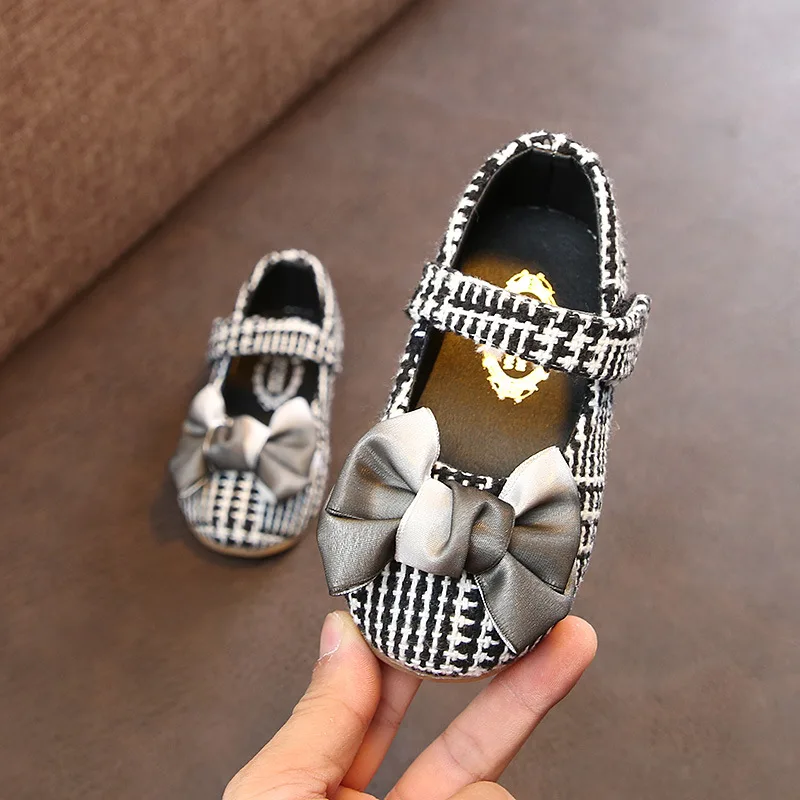 

2019 autumn fashion bowtie girls princess shoes 1-3 years old baby toddler shoes