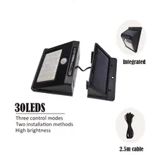 Водонепроницаемый 30 светодиодный светильник на солнечных батареях 2835 SMD, белый светильник на солнечных батареях, уличный садовый светильник с датчиком движения PIR, настенный светильник 3,7 в