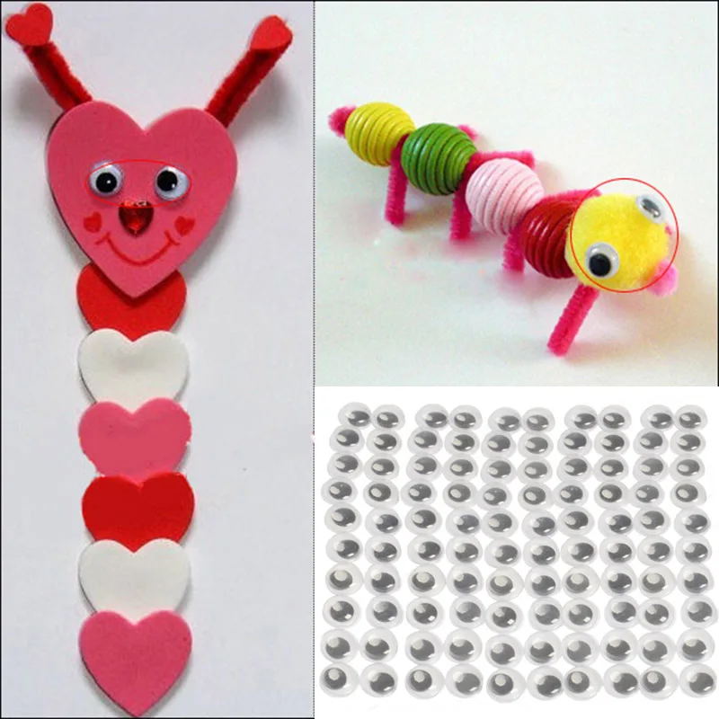 100 шт./компл. 10 мм Wiggly подвижные черные Joggle Eyes ручная работа DIY кукла игрушка