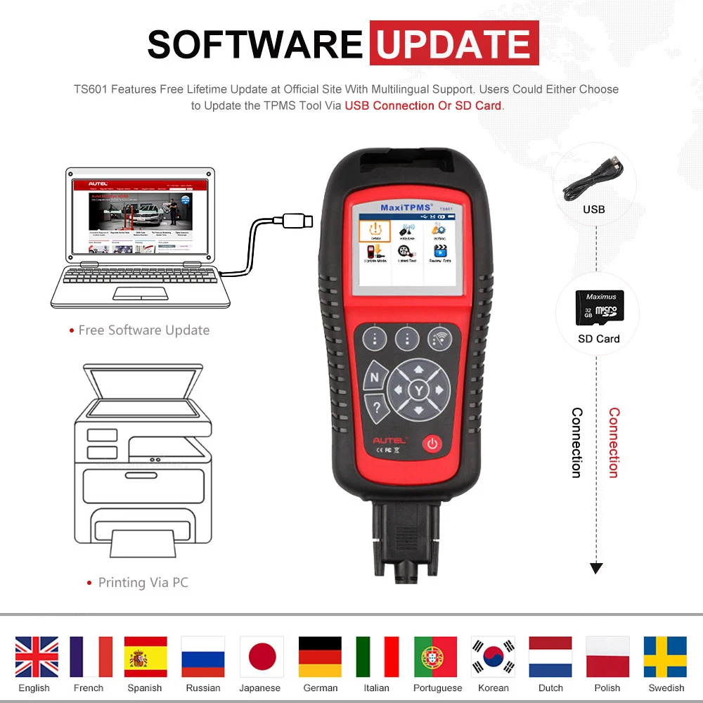 AUTEL MaxiTPMS TPMS TS601 TS401 Diagnostic Tool PAD MX sensor Programming Tool MX-sensor 433 315 OBD2 Scanner Automotive Scanner