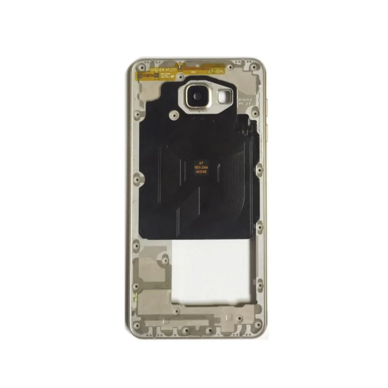 Original A710F A7100 Middle Frame For Samsung GALAXY A7 Single Version Mid Plate Metal Bezel Housing With Side Key Parts