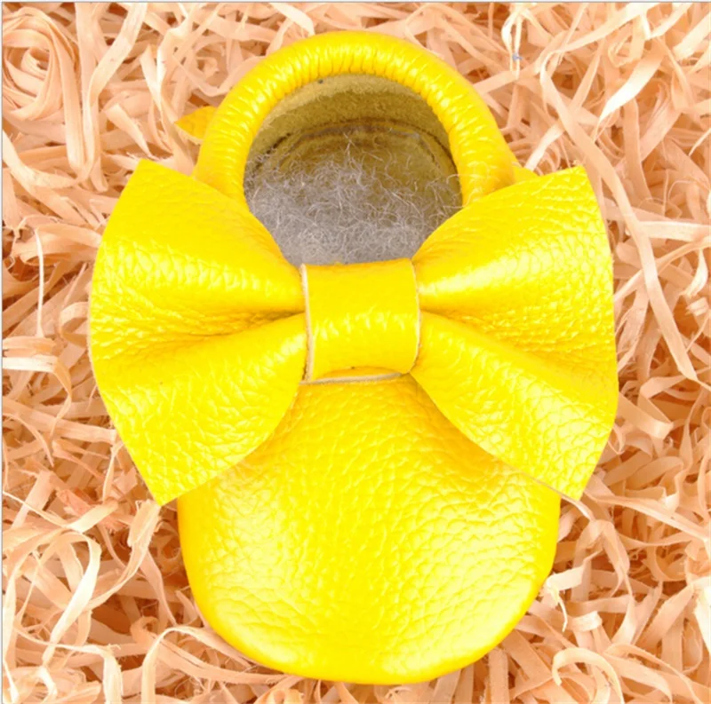 Yellow Shoes Baby Girl Bow Knot Soft Sole Infant Shoes Gift Multicolor