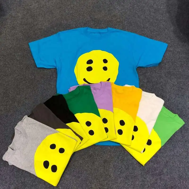

19ss CPFM W.W.C.D T Shirt Men Women Streetwear Smiley Face Long Sleeves Harajuku Cotton T-shirt 3D Top Tees CPFM W.W.C.D Tshirt