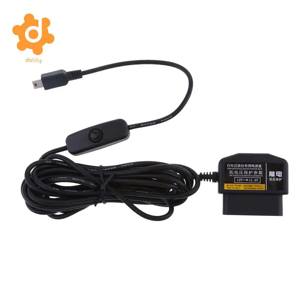 dolity 12/24V to 5V Car Dash Cam Hardwire Adapter Step Down Cable DVR OBD Buck Line