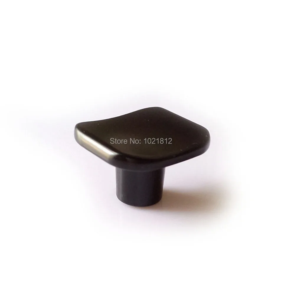 Solid Black Square Cabinet Knob Handle Cupboard Handle Kitchen Drawer Knob Handle Pull H1503(China