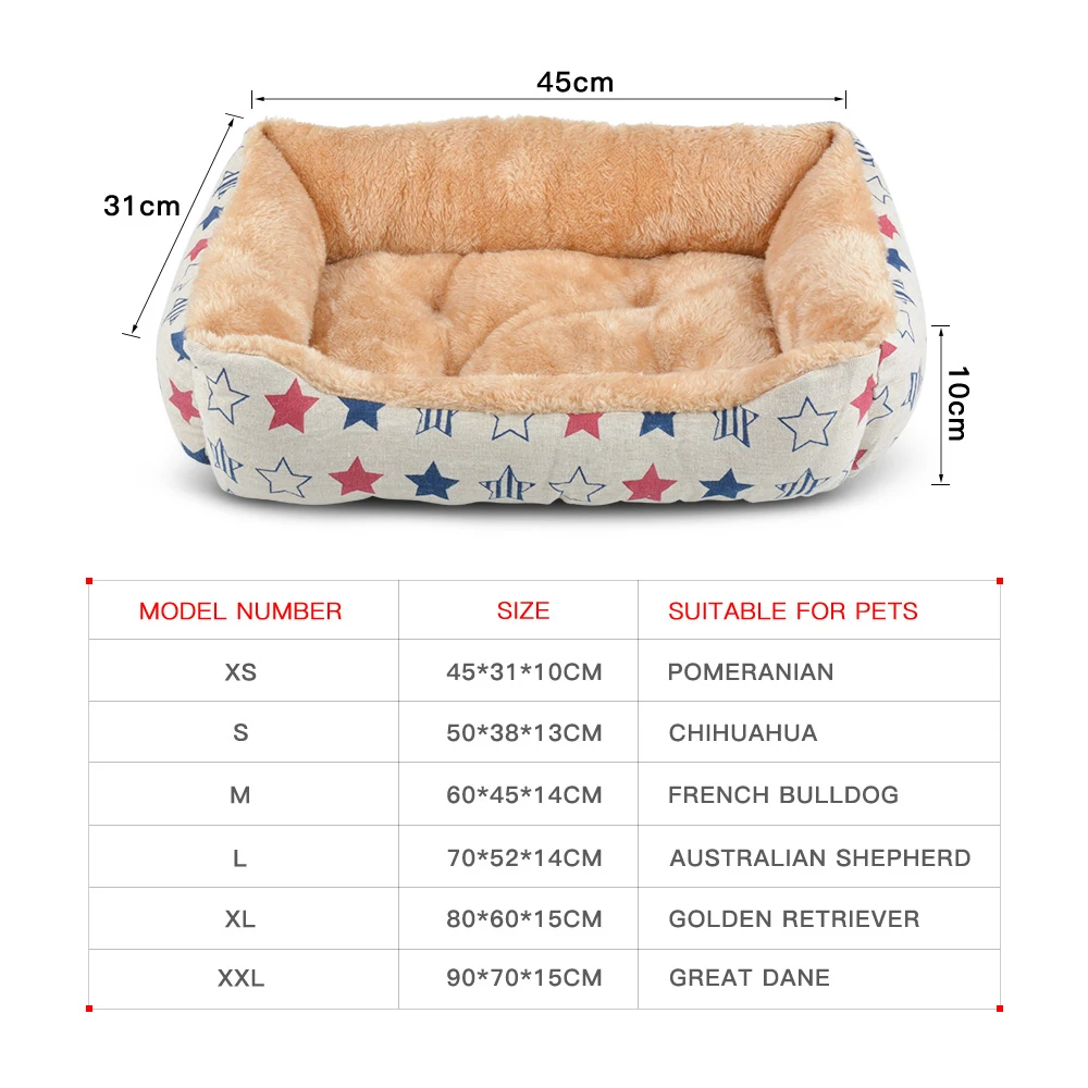4 Colors Sailboat Star Arctic velvet Warm Washable Pet Dog Bed for Large Dogs Labradors Bed & Mats cama para cachorro
