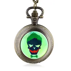 Антикварные стимпанк череп Кварцевые женские карманные часы мужское ожерелье с подвеской с цепочкой подарки reloj de bolsillo HB854
