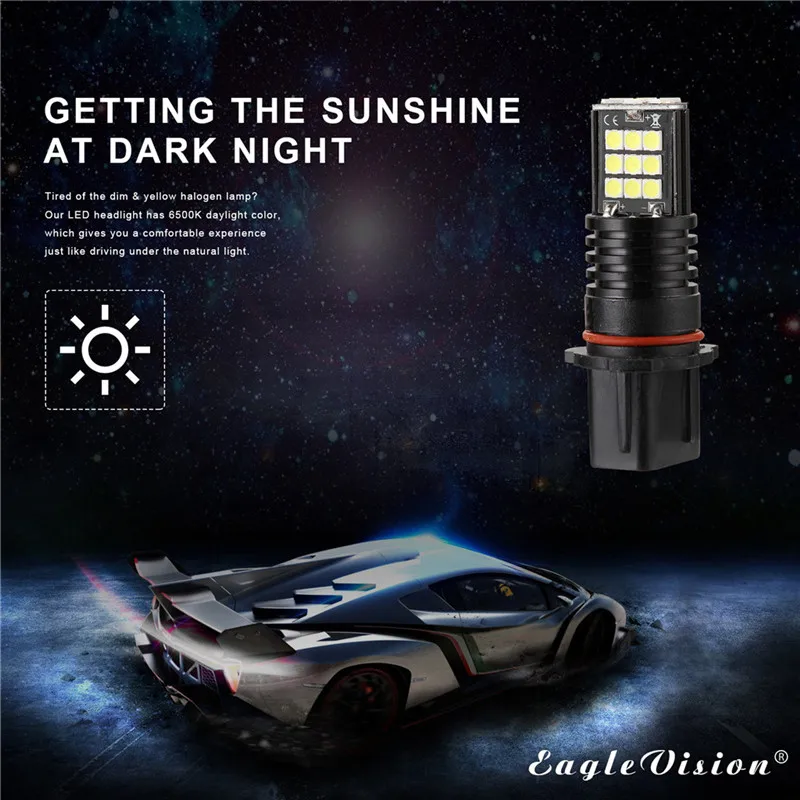 WUPP противотумансветильник 2 шт. P13W 3030 24 SMD Светодиодные Автомобильные фары s 6000K Вт