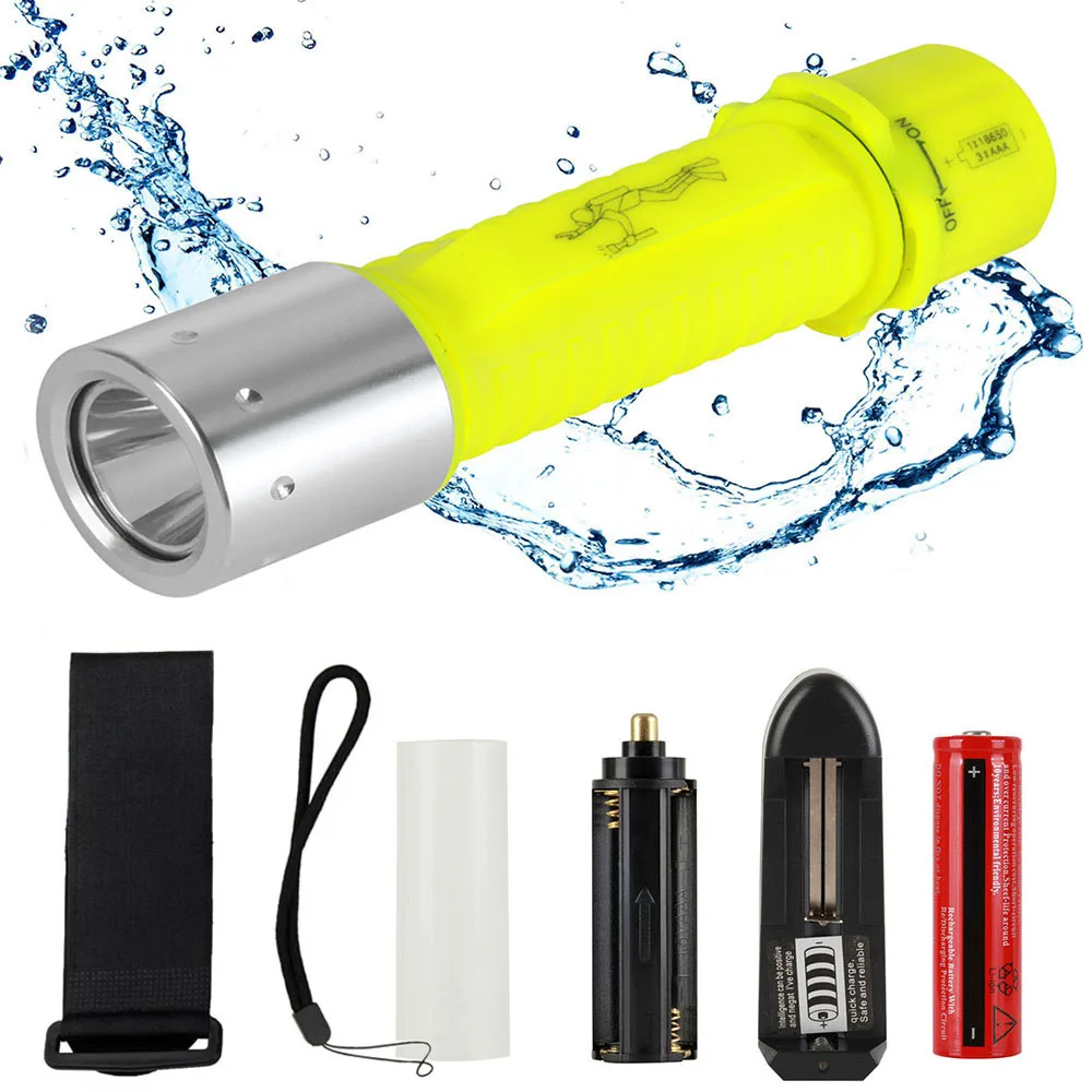 High Quality Waterproof Diving Flashlight Brightness Scuba Underwater