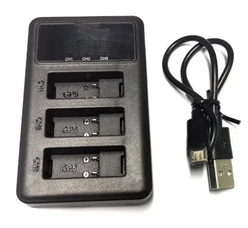 LCD USB Charger 3 Slots Battery Control for GoPro hero 5 6 7 Black Action Camera Batteries accessories | Электроника