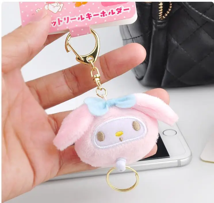 

Kawaii My Melody Big Ears Cinnamoroll Dog Pudding Dog Keychain Bag Backpack Plush Soft Animal Stuffed Toy