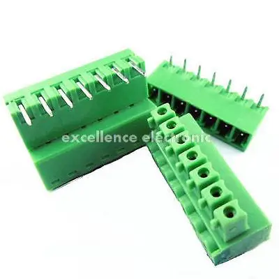 

100 Pcs 3.81mm Pitch 7 Pin Angle Screw Pluggable Terminal Block Plug Connector 15EDG
