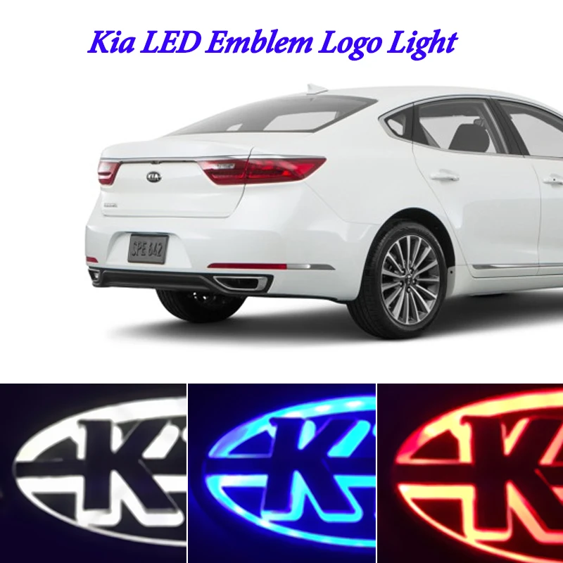 

car led badge emblem logo light for kia rio 2 k2 3 ceed picanto soul sportage spectra cerato k3 K5 led logo badge emblem light
