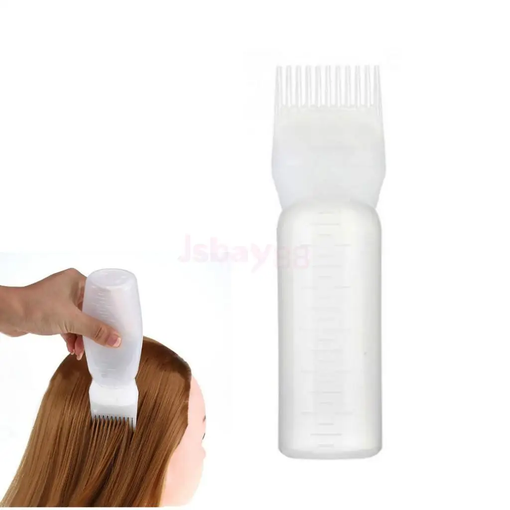 Empty Hair Dye Bottle Applicator With Graduated Brush Comb Salon Hair