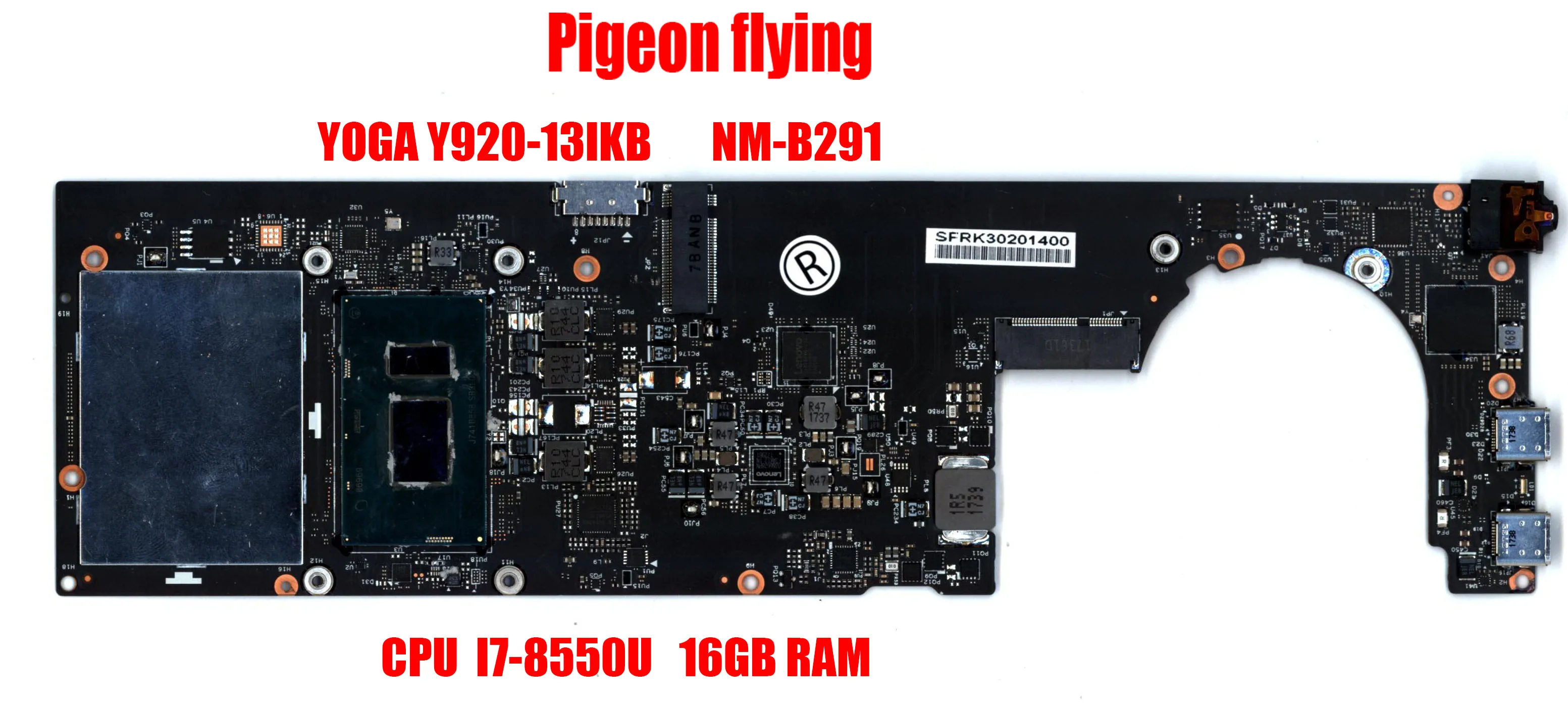 

NEW 80Y7 80Y8 for lenovo Yoga 920-13IKB laptop motherboard CPU I7-8550U 16GB RAM NM-B291 FRU 5B20Q09639 5B20Q09565