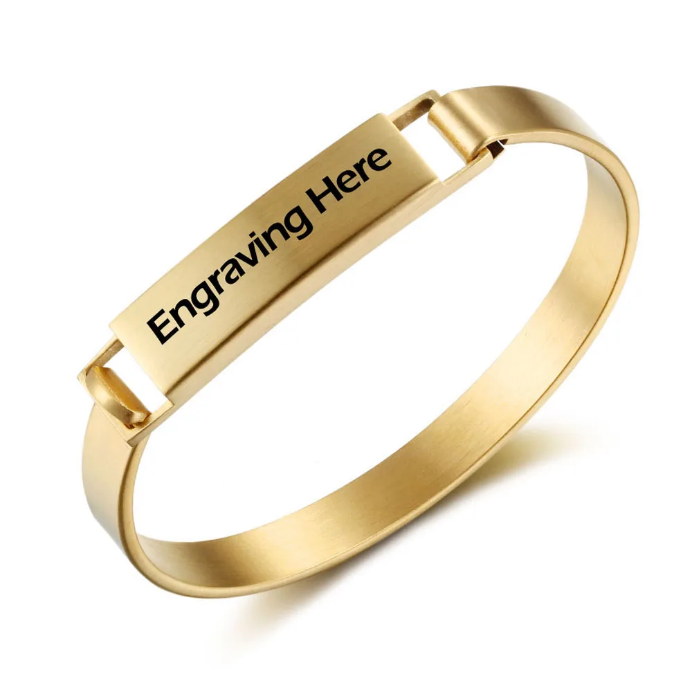 Personalized Stainless Steel Bracelets &amp Bangles Cuff Engraved Bracelet Unisex Jewelry For Party (BA101716) | Украшения и