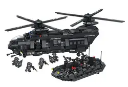 Swat team Chinook транспорт вертолет штурмовые лодки здания блочные фигурки игрушечные лошадки для детей Игрушка Кирпичи подарок