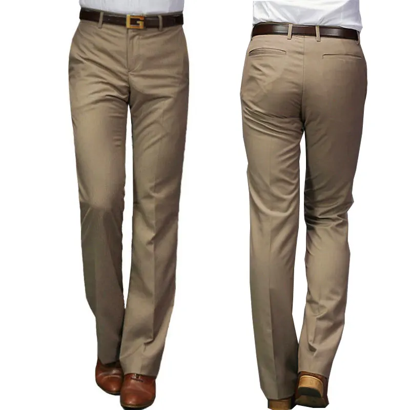 Новинка 2020 Модные расклешенные брюки мужские летние прямые Костюмные свободные
