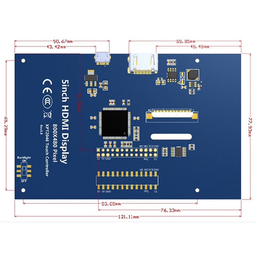 5 дюймовый сенсорный ЖК дисплей мини ПК для Raspberry Pi 1/2/3 Модель B + USB емкостный