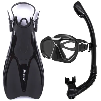 

2020 Whale Brand Snorkeling Diving Mask Snorkel Flippers Fins Scuba Diving Goggle Water Sports Diving Equipment Set