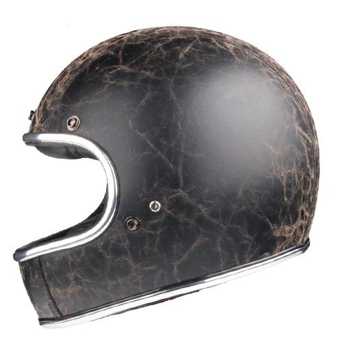 Полный шлем rcycle moto rcycle retro casco de moto jet capacetes de moto ciclista внедорожный Томпсон cascos para moto - Цвет: smoke black leather