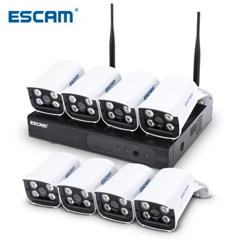 

ESCAM WNK803 Wireless HD NVR Kit with Eight 720P Cameras Night Vision IP Camera kit Home Security System Surveillance