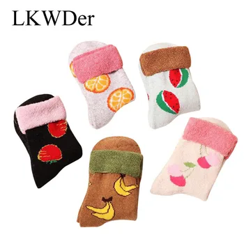 

LKWDer 5pairs/lot Women Winter Vintage Rabbit Wool Socks Thicken Warm Female Fashion Retro Thermal Cotton Socks Calcetines Mujer