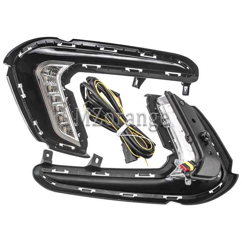 MZORANGE 2PCS For Hyundai Elantra 2016 2017 Led Daytime Running Lights Fog Lamp Cover DRL With Yell - 32969041824