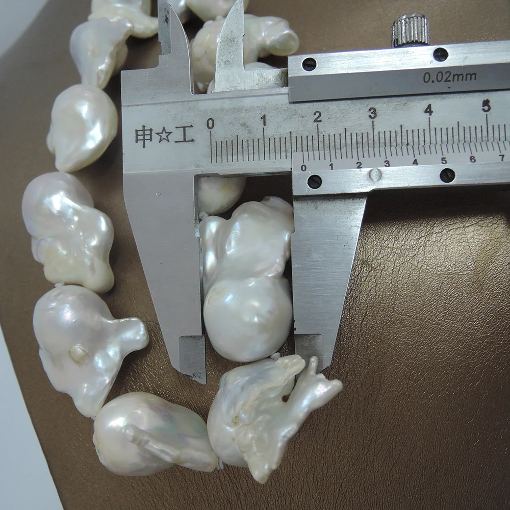 Высокое качество натуральный пресноводный большой барочный жемчуг ожерелье-хорошее качество-925 серебряный крючок-13-18 мм Большой барокко