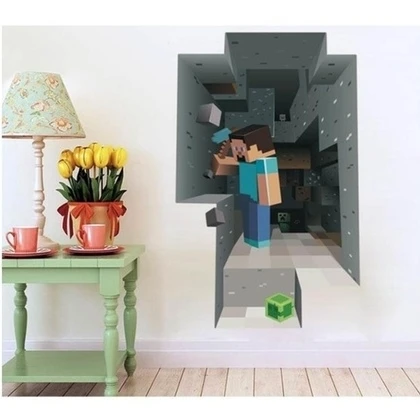 Creative 3D Mine Craft Wall Sticker Decal Art Vinyl - Easy to Apply and Removable