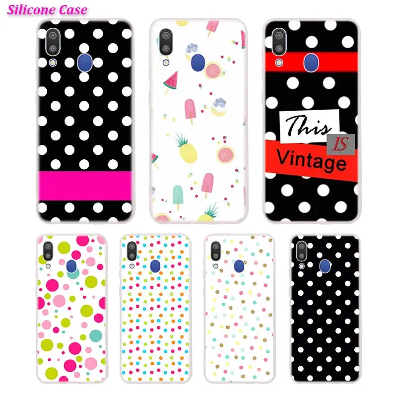 

Silicone Phone Case Polka Dots Fashion Printing for Samsung Galaxy A70 A50 A40 A30 Cases Cover