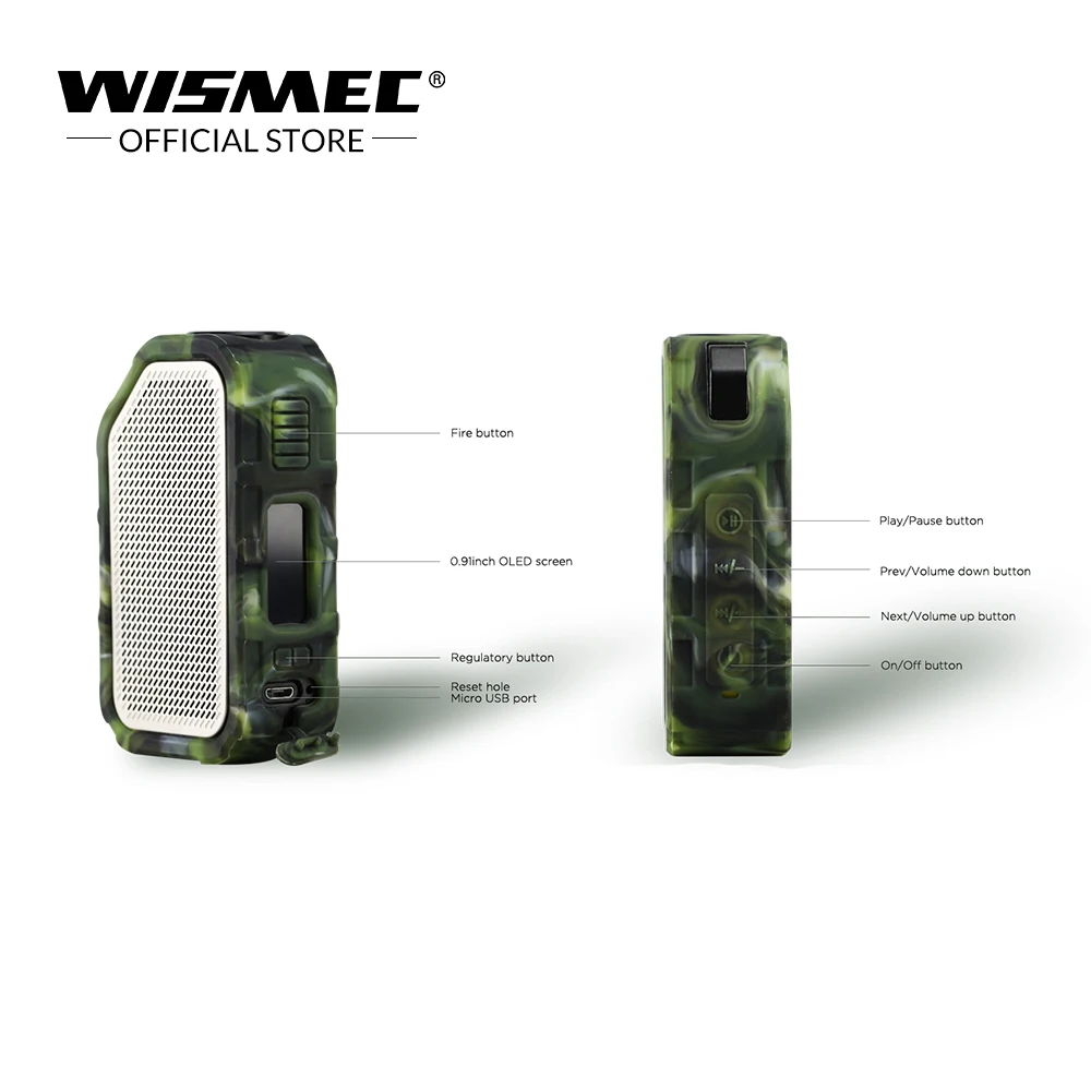 Original Wismec Active Mod Box 80W vape box with Bluetooth Speaker Waterproof/shockproof Electronic cigarette Vape Mod Box Original Wismec Active Mod Box 80W vape box with Bluetooth Speaker Waterproof/shockproof Electronic cigarette Vape Mod Box