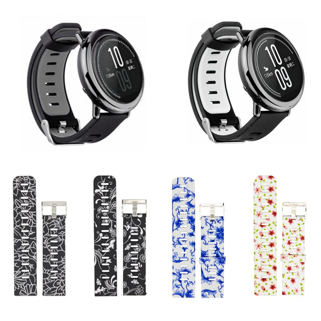 

New Unisex Style 22MM Two-color Printing Replacement Wristband Silicone Strap For Wami Smart Watches And Other 22MM Watches