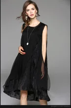 Cool 2017 Free Shipping New Spring Summer Cotton Linen Fashion Women Long Black White Dresses Loose Sleeveless Plus Size Dress