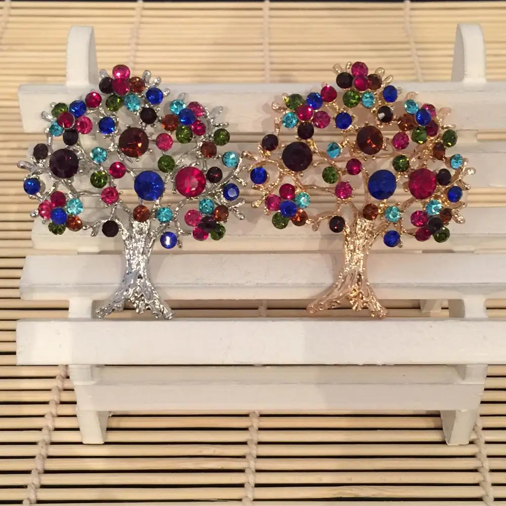 Кристаллы Красочные Рождественская елка Мужская Брошь Шаль Пряжка полное небо звезды дерево броши для шарфов для женщин подарок на день Святого Валентина