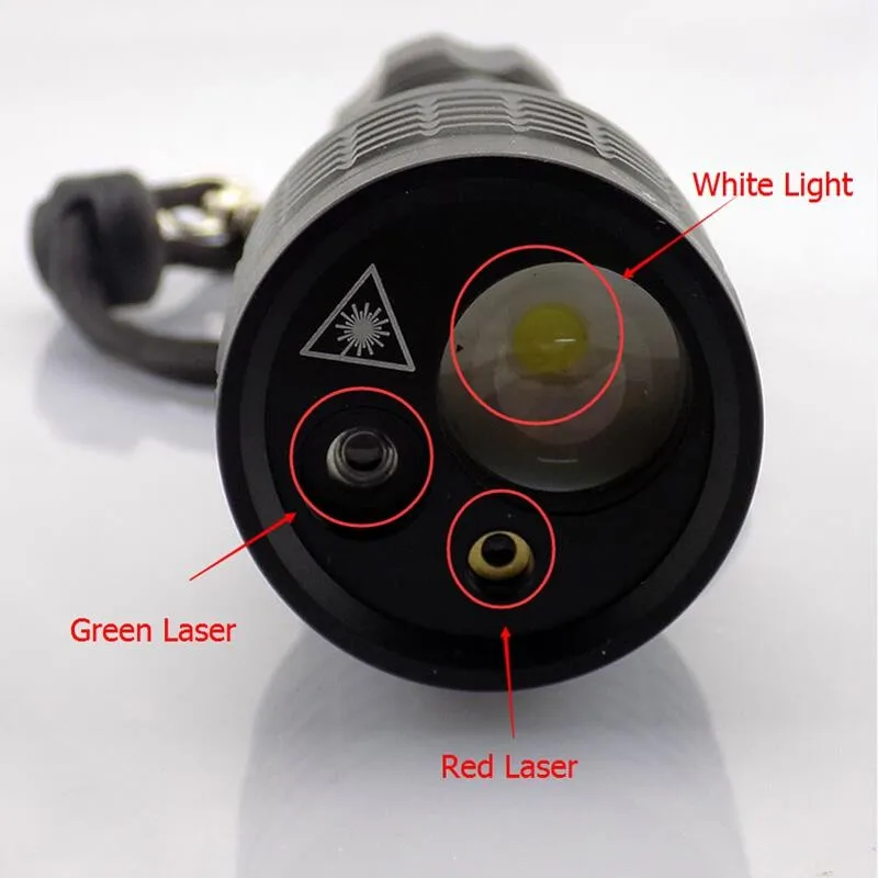 Лучшее качество Многоцелевой светильник для вспышки с красным/зеленым цветом лазерный светильник светодиодный тактический фонарь
