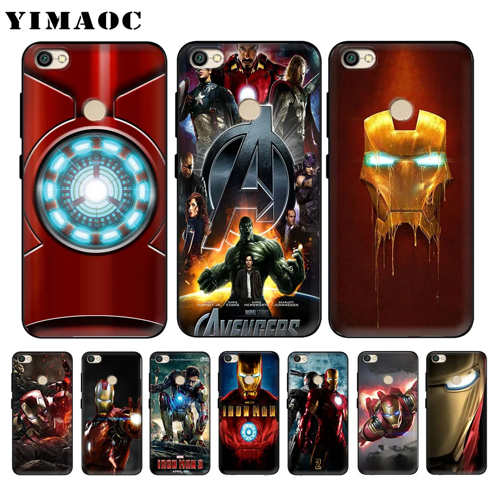 

YIMAOC super hero Iron Man Soft Case for Xiaomi Redmi 4A Note 4X 5 Plus 5A Pro Prime