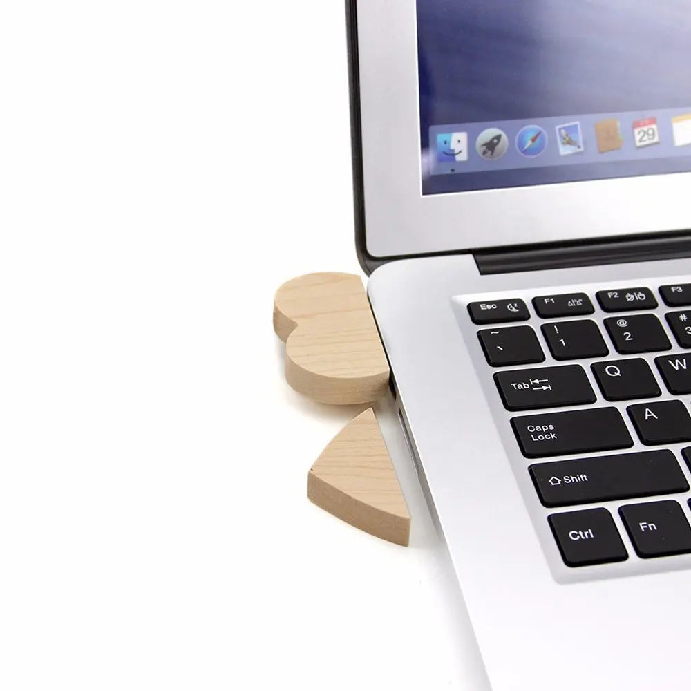USB флеш накопитель VicSoul в форме деревянного сердца 32 ГБ высокоскоростная Флешка