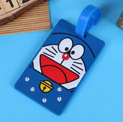 Kawaii стежка Doraemon бирка для чемодана мультфильм ID адрес держатель багажная этикетка кремнезема Ge идентификатор туристические аксессуары - Цвет: Серебристый