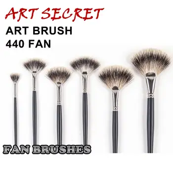 

High quality 440FAN wooden handle badger hair acrylic oil paint art brush
