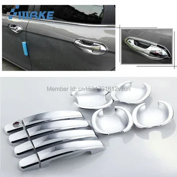 

smRKE For Ford Escort Car Chrome Door Bowl Cover Stickers Interior Decoration Sequins Brand Auto Accessories Styling