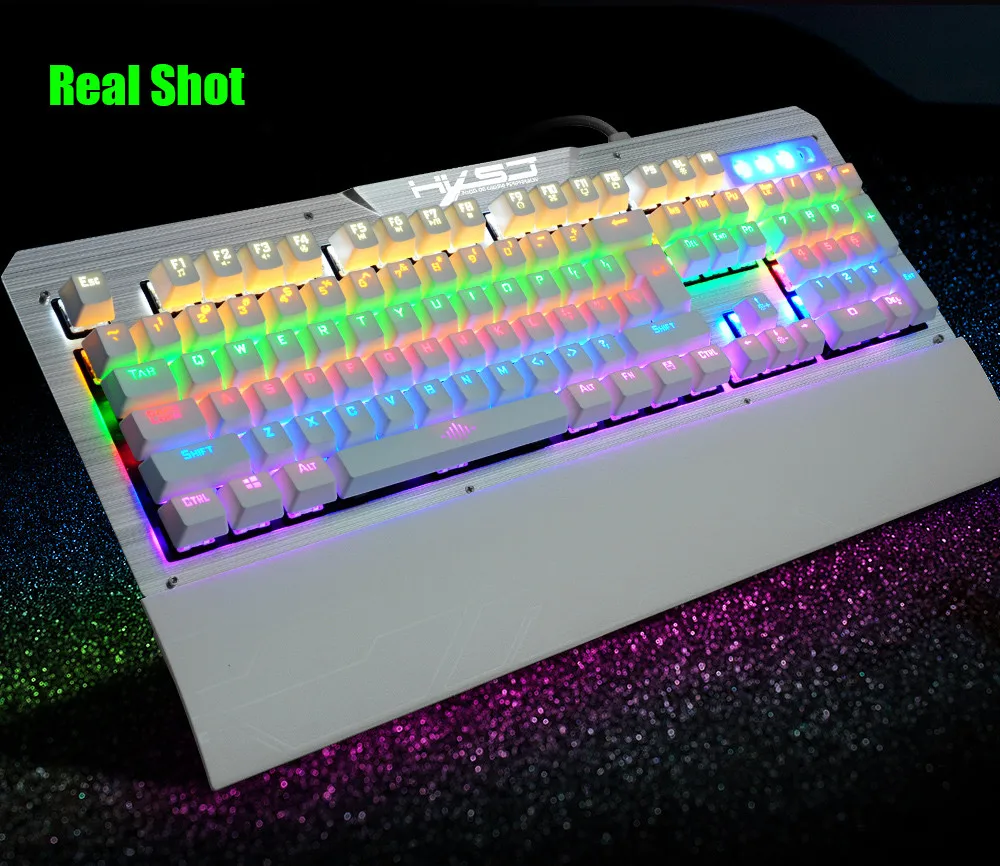 

10 Kinds Of Backlight Computer Mechanical Gaming Keyboard Teclado USB Wired 104 keys Blue Switch Game Keyboard Waterproof #A